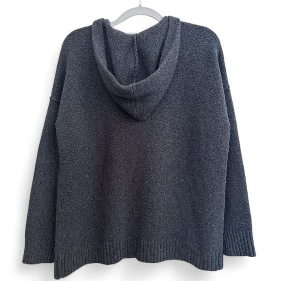 J. Jill PureJill Hooded Sweater Slate Blue Gray Small - Picture 2 of 8